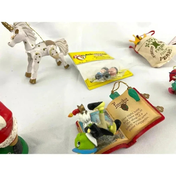 10x VTG Holiday Ornaments Christmas Santa Unicorn Wooden Figures Collectibles - Picture 7 of 11